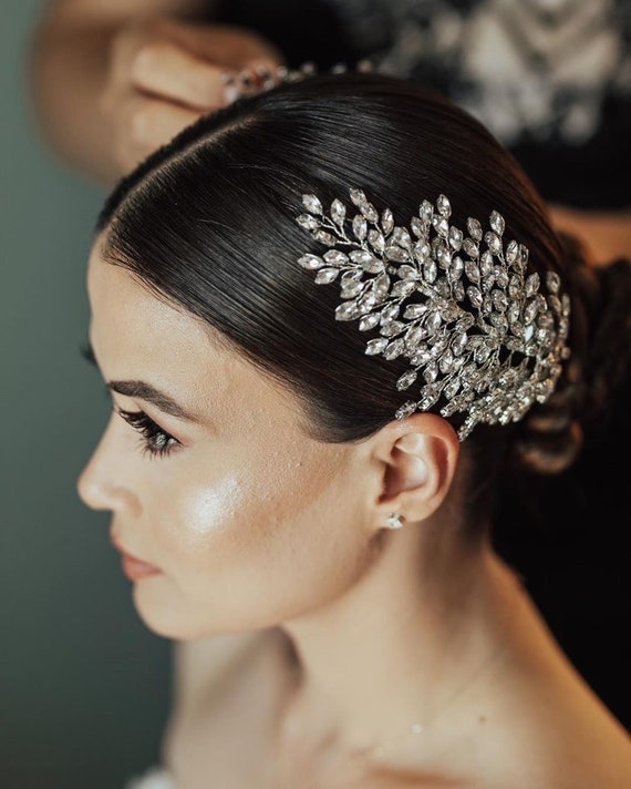 Sparkly Silver Bridal Headpiece,silver Side Headpiece,silver  display picture 2