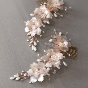 Glass leaves hair clip,floral hair comb,bridal hair comb,bridal accessories,wedding accessories,hair accessories,bridal headpiece