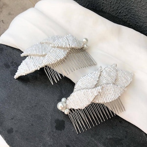 Pearl wing bridal hair clip,bridal comb,bridal hair clip,wedding hair accessories,bridal hair accessories