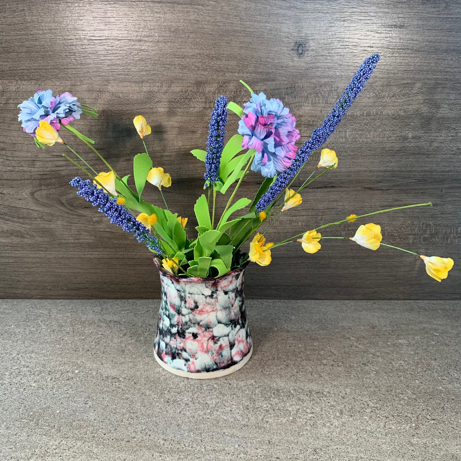 Short Stem Vase / Bubble Glaze Vase / Flower Vase / Pen Holder Etsy