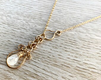 Moonstone necklace, Adjustable, Handmade Pendant, Rainbow Moonstone Pendant, Dainty Necklace, Minimalist, Graduaton Gift