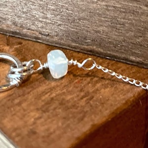 Opal Chain Necklace, Gemstone Choker, October Birthstone Jewelry,, Minimalist, Dainty Necklace, Bridesmaid Gift, Present For Mom