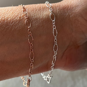 Long and short Bracelet, Chain Bracelet, Hook Clasp, Rose Gold Bracelet, Gift for Him, Gift for Her, Layering jewelry, bridesmaid gift