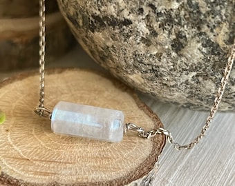 Minimalist Moonstone Necklace, Raw Gemstone, Dainty Necklace, Christmas Present, Gift for Mom