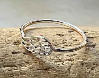Sterling Silber Engel Flügel Ring, Freundschaftsband, symbolischer Schmuck