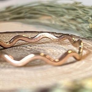Wavy Ring, 14 Karat Gold Filled Ring, Engagement Band, Minimalist Jewelry, Inspirational Jewelry, Stacking Band