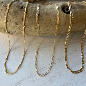 Chain Necklace, Figaro Chain, Satelite Necklace, Paperclip Chain, Layering Jewelry, Minimalist Acessories, Unisex Jewelry,