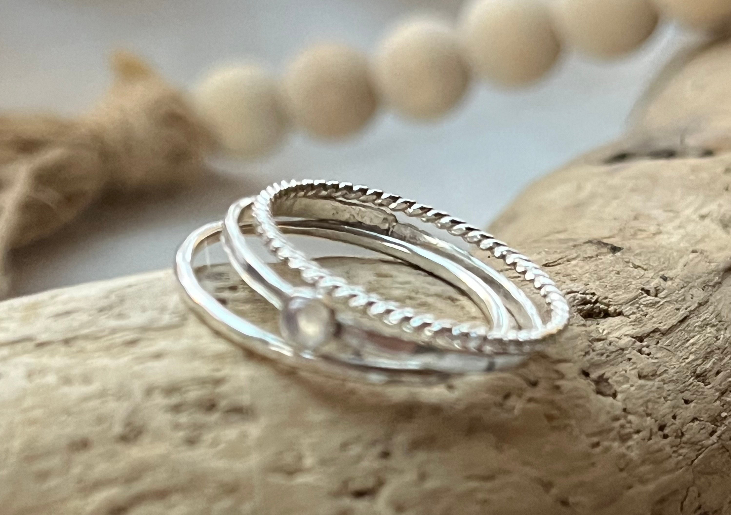 stack ring - etsy Images High Quality Grahic Three Ring Moonstone Stack, Twisted Wire Band, Hammered Ring, Promise ...