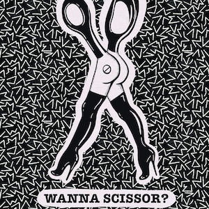 Wanna Scissor 8 x 10 Art Print | Queer Lesbian Illustration | Feminist Punk Vintage Wall Decor | Woman Empowerment | Graphic Design Poster