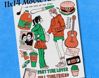 Juno Movie 11x14 Heavy Duty Cardstock Art Print  | Film Alt Coming of Age Illustration | Campy  Cult  | Graphic Design Poster