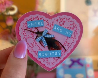 Where are my Rights Cockroach Waterproof Sticker | Bugs Bug | Insects Insect  l John Waters | Laptop Tumbler Stickers