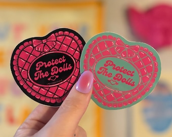 Protect the Dolls Waterproof Sticker | Queer Trans Pride Woman Empowerment | LGBTQ+ | Gay | Pride is a riot | Pastel Adorable Bow | Girly
