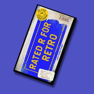 Rated R for Retro Vhs Waterproof Sticker | Blockbuster Vhs Dvd Movie Nerd  | Y2k Nostalgia Vintage Be Kind Rewind Graphic Laptop Kindle