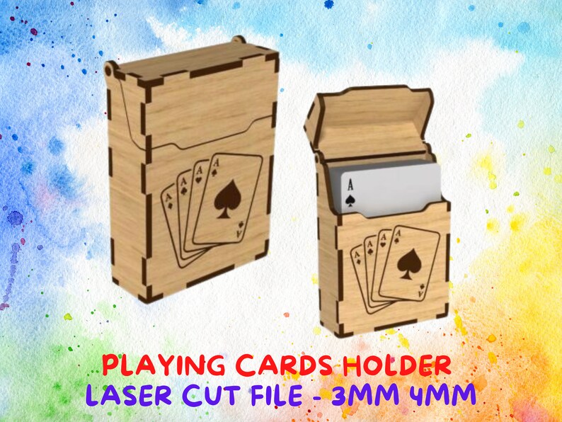 Wood Playing Card Box Deck Box Card Holder Poker Player Etsy