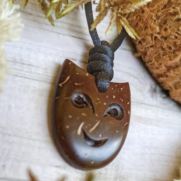 Coco Shell Pendant, Coconut Shell Necklace Handmade Jewelry gifts