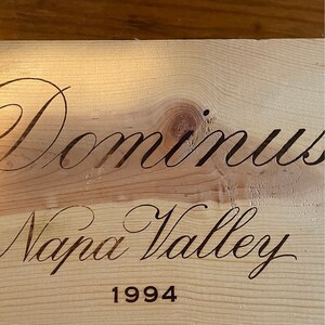 Wood box for wine transport, storage, decoration etc from Dominus winery in California! Top shelf wine from 1984 world famous crop and wine