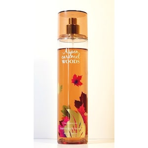 Bath & Body Works Aspen Caramel Woods Fragrance Mist Perfume 8oz RARE 95% Full