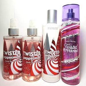 Bath and Body Works Twisted Peppermint Sprays Lotion Bundle of