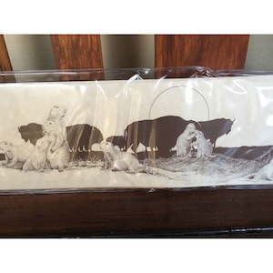 Vintage sealed NEW Long Stationary Set Wildlife And Buffalo Southwest Scene Art