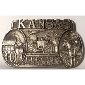 Kansas Belt Buckle Numbered Collectable Made In USA 1986 By C&J Inc.