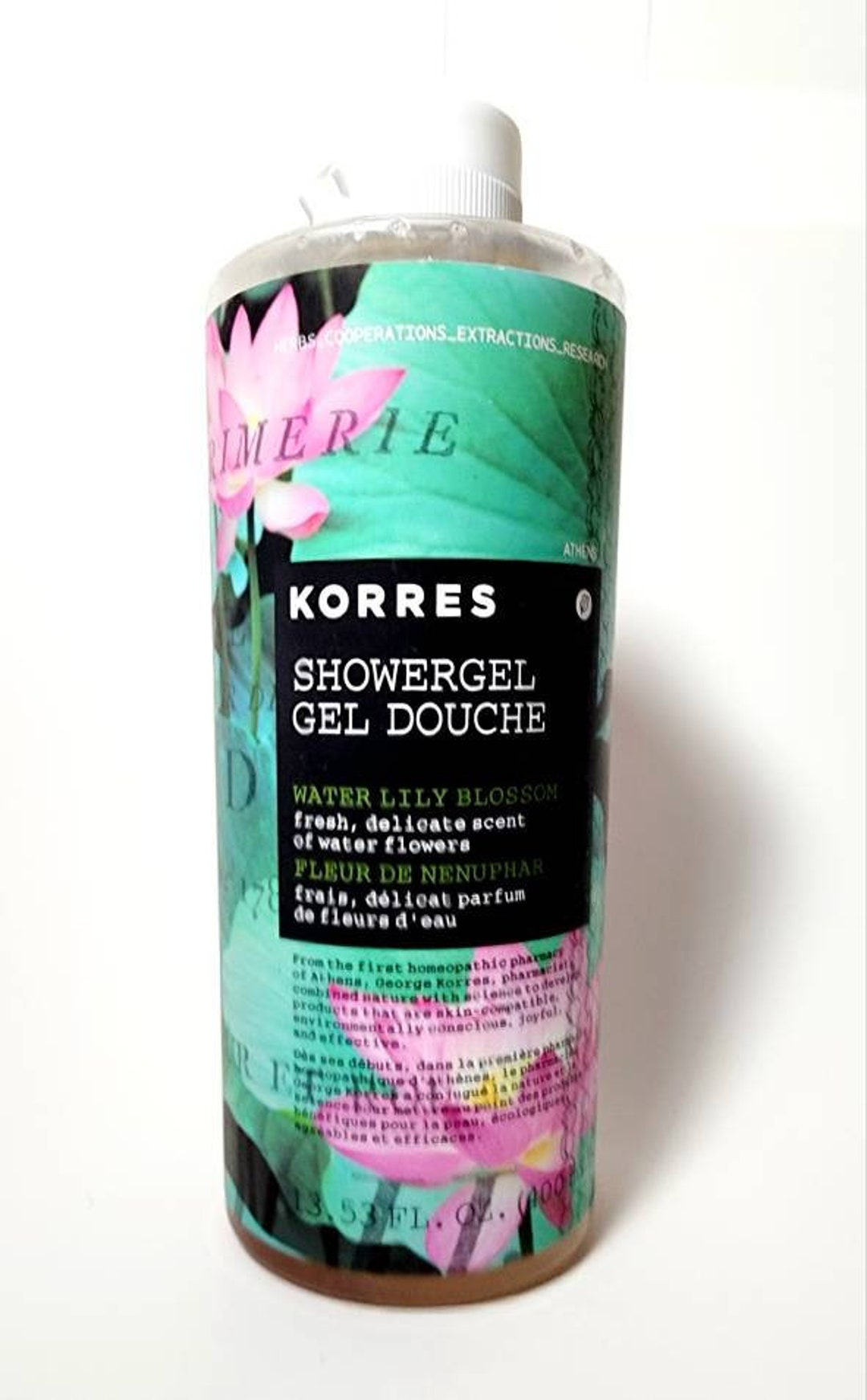 KORRES Water Lily Blossom Body Shower Gel 13.53oz LARGE 6 3/8 Tall almost Full Rare Perfumed