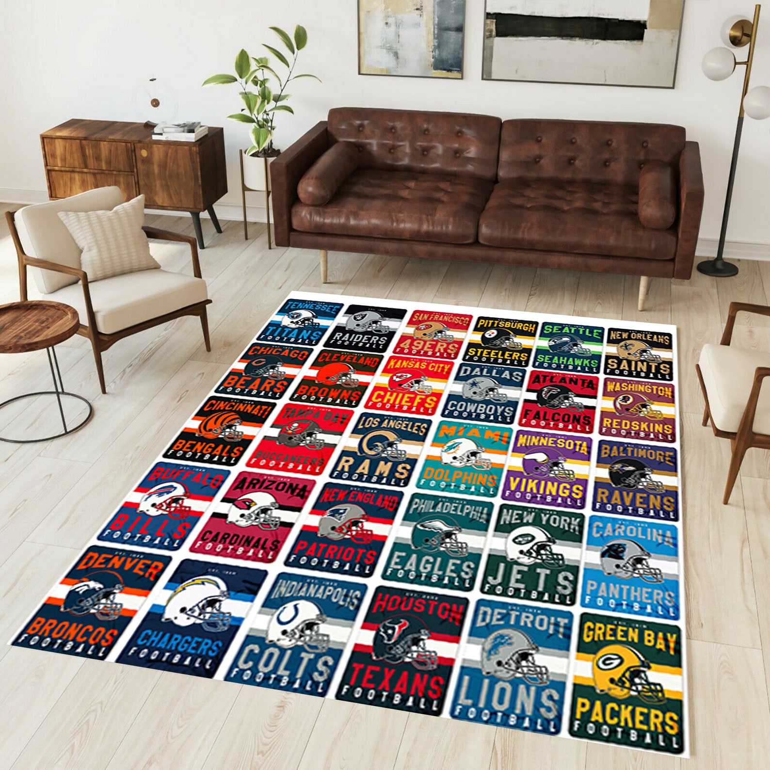 Football Teams Collection Inspired Area Rug Print Carpet Etsy