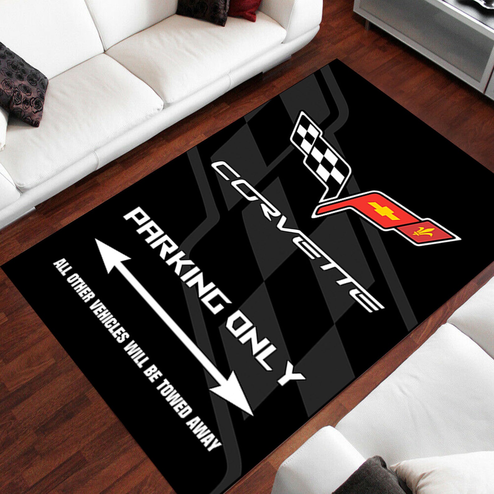 Corvette Parking Only Area Rug Garage Sign Office Or Etsy