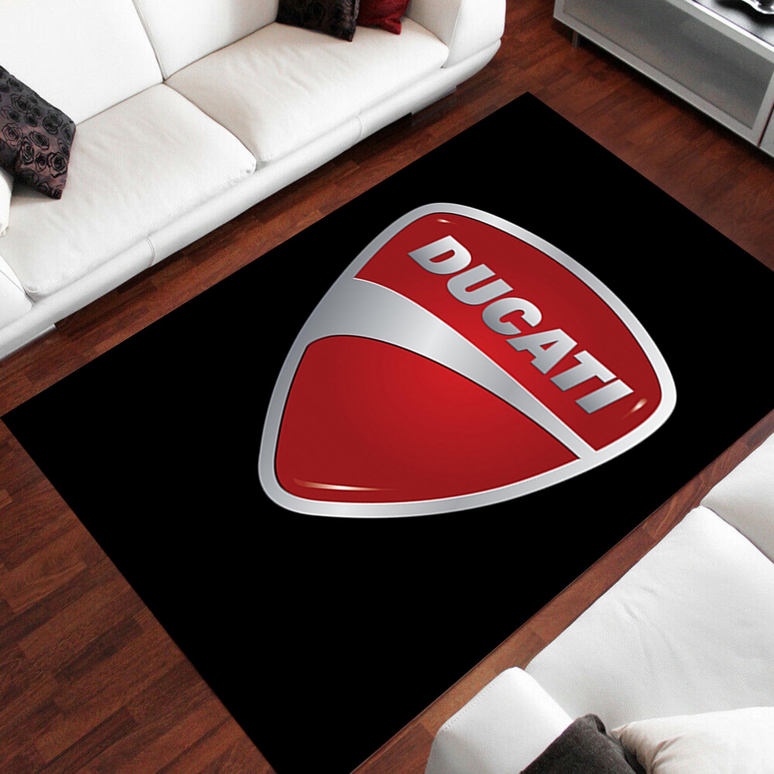 Ducati Inspired Area Rug Garage Sign Office Or Showroom Etsy
