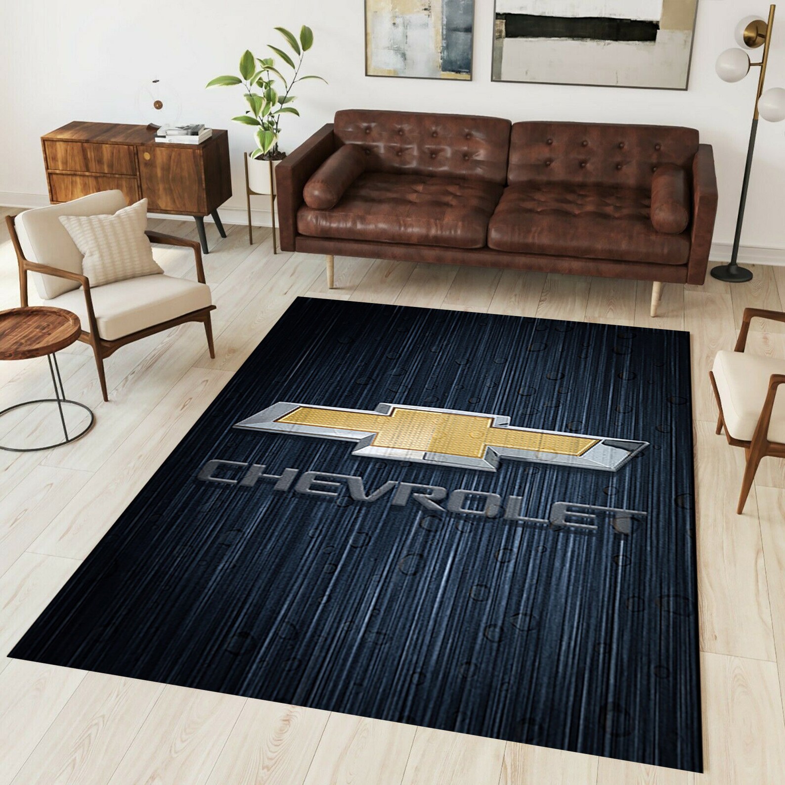 Chevrolet Inspired Area Rug Garage Sign Office Or Showroom Etsy