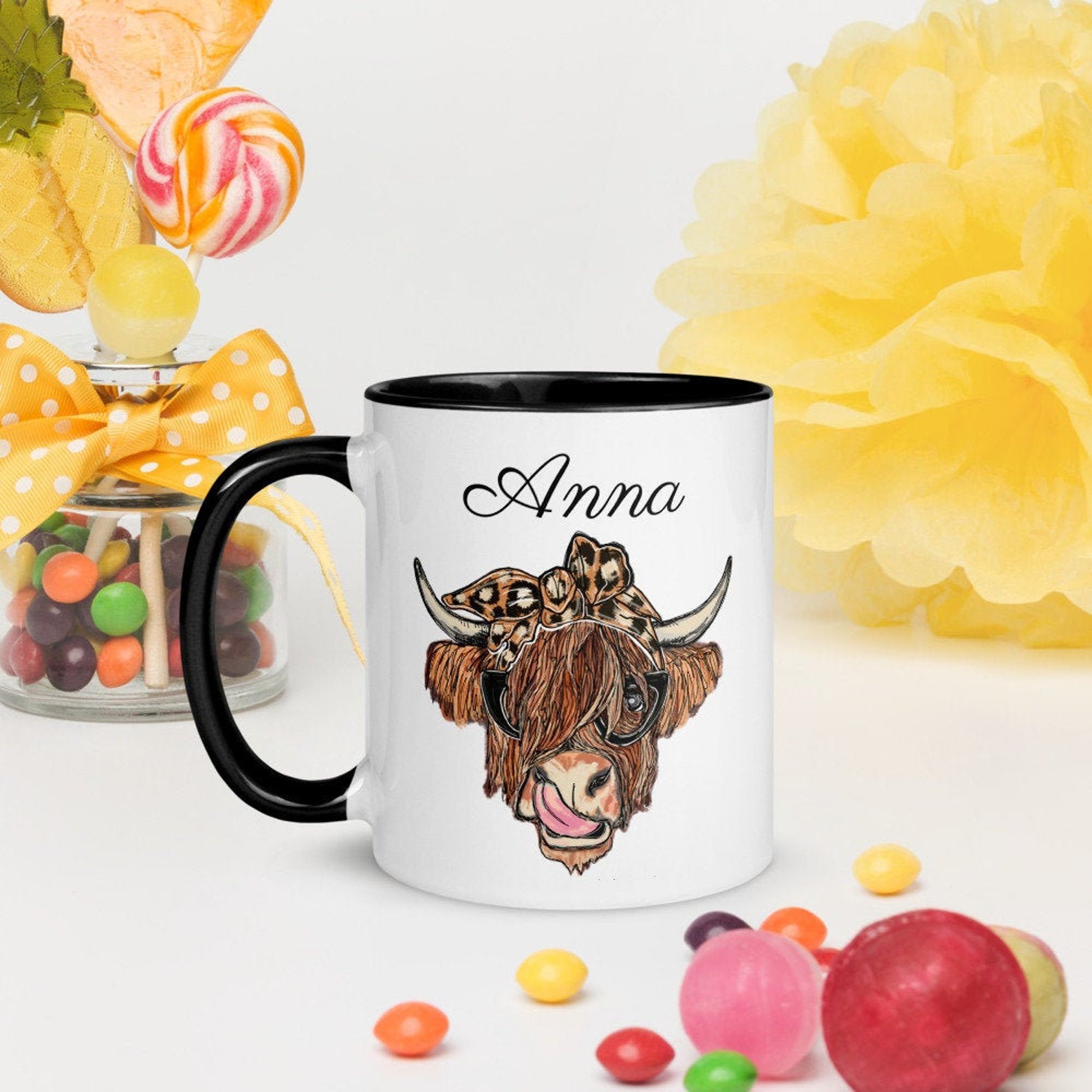 Highland Cow Mug Personalized Highland Cow Gift For Cow Etsy