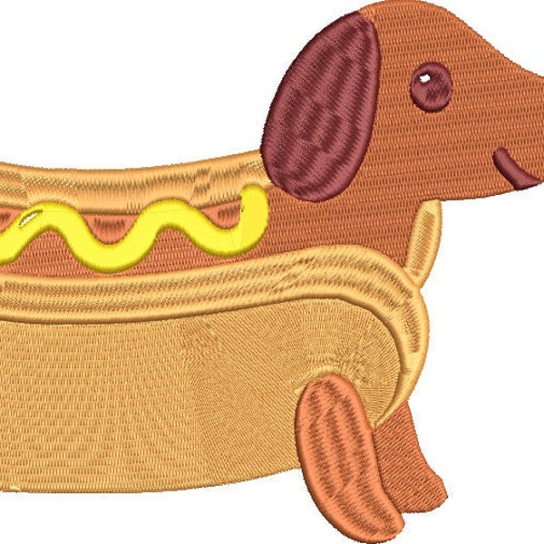 dachshund Embroidery File, Dog costume embroidery, Dog embroidery, weiner dog, hot dog, 3 sizes, full list of files, Halloween, spooky