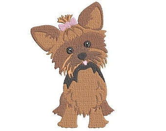 Yorkie Embroidery File, Yorkshire terrier embroidery, Silkie Terrier DIGITAL FILE  3sizes included check description for full list of files