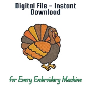 Turkey embroidery, Thanksgiving embroidery, Fall embroidery, Fall theme, 3 size, machine embroidery files listed below