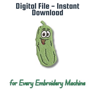 Pickle Embroidery File, Pickle Ball embroidery, Hat patch embroidery, funny pickle 3 size, full list of files, make an embroidery patch