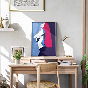 Modern Woman Portrait, Trendy Wall Art, Home Decor Print, Sensual Poster