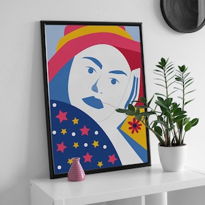 ABSTRACT WOMAN PORTRAIT, modern woman print, woman face poster, woman portrait print, woman portrait art, women wall art, abstract woman art