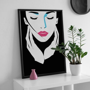 ABSTRACT WOMAN PORTRAIT, modern woman print, woman face poster, woman portrait print, woman portrait art, women wall art, abstract woman art