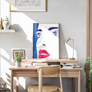 ABSTRACT WOMAN PORTRAIT, modern woman print, woman face poster, woman portrait print, woman portrait art, women wall art, abstract woman art