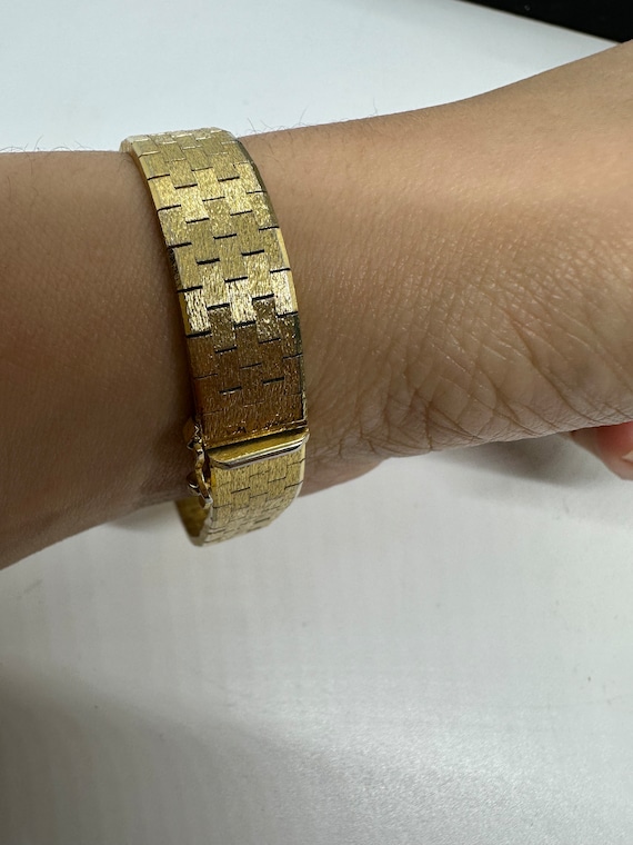 Bracelet gold-plated stainless steel vintage 1970… - image 2