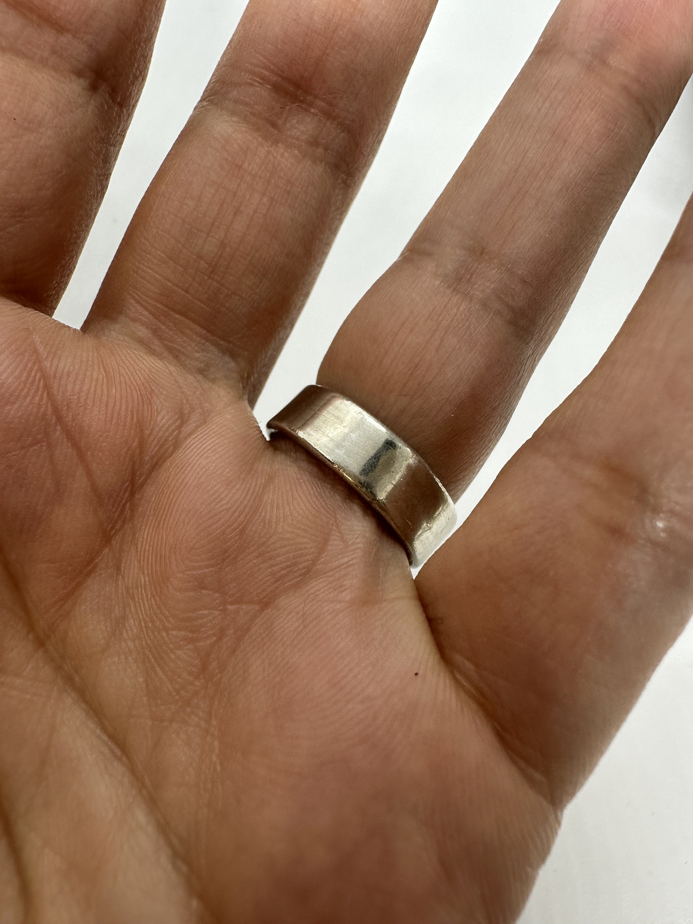 Vintage Ring 925 México Mexico Labyrinth Handmade Grooves Wide