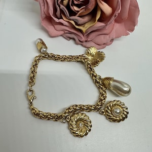 Berlockarmbandshänge, armbandsberlock, rostfritt stål, kubisk zirkonia, vintage 2000-talsretro, hjärta yin/yang isbjörn, 20 cm lång, Tyskland