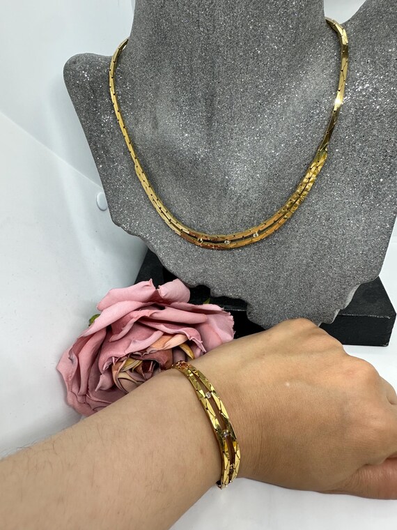 セットネックレス、ブレスレットセットショートステンレススチール 