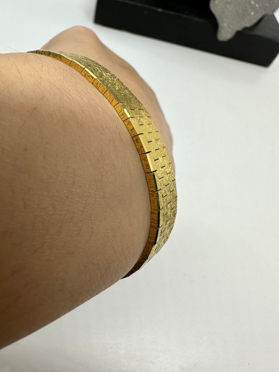 Bracelet gold-plated stainless steel vintage 1970… - image 4