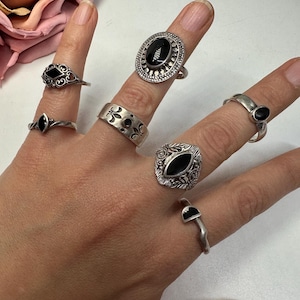 1980s Onyx Ring - Etsy