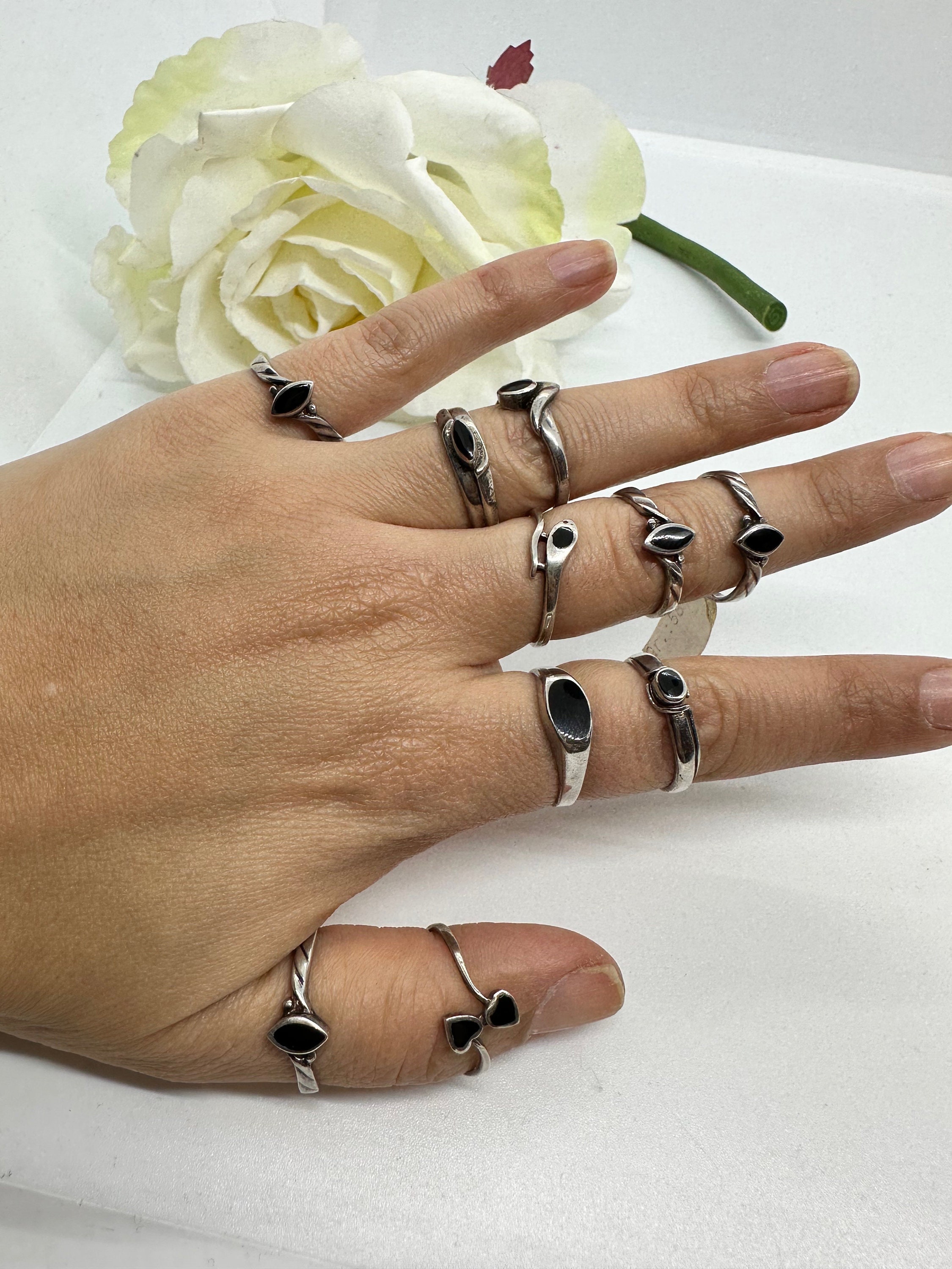 Amazon.com: Retro Vintage s925 Silver Ring for Women Men