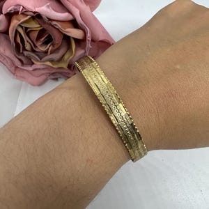Vintage bangle 1980 gold plated wide Germany 20 cm bracelet bangle cm bracelet stainless steel jewelry retro