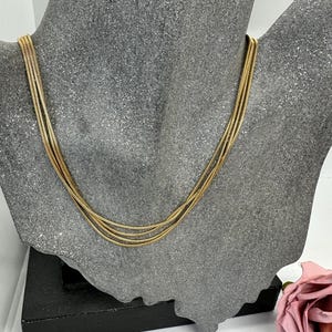 Link chain necklace, stainless steel, vintage gold-plated, short, gold-plated wide 80s 80s chain 4-row retro elegant