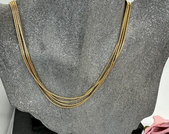 Link chain necklace, stainless steel, vintage gold-plated, short, gold-plated wide 80s 80s chain 4-row retro elegant
