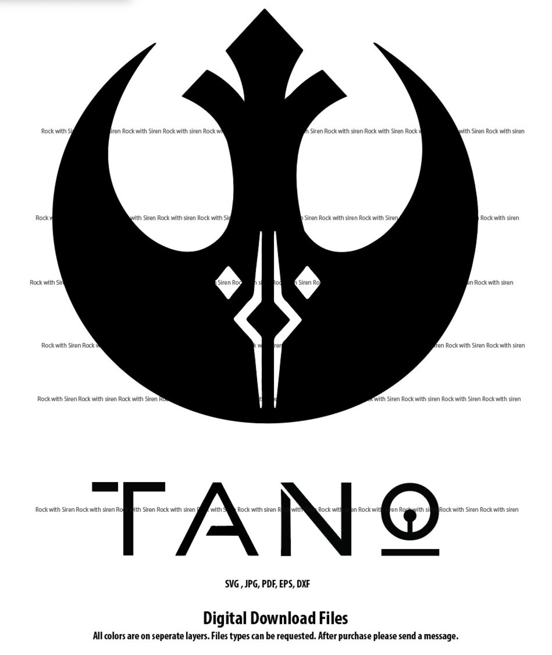 Ahsoka Tano Star Wars Fan Inspired Jedi Rebel Logo Cricut Silhouette