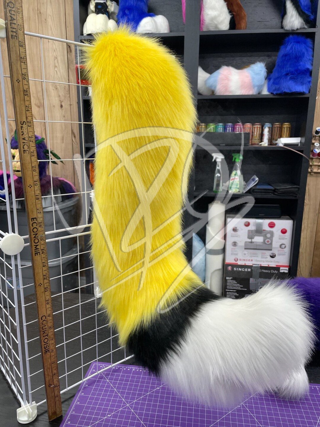 Yellow Furry Fursuit Fox Tails Etsy